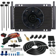 15 ROW ENGINE TRANSMISSION OIL COOLER FAN 6AN IN-LINE 180F THERMOSTAT SWITCH KIT picture