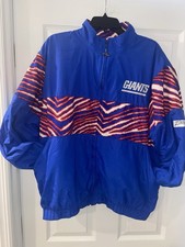 Vintage New York Giants Zubaz Zebra Print Zipper Jacket Size XL NWOT Big Blue picture