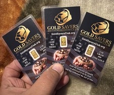 (3)Three Pure 24k Gold 1/10th Gram Gold Assays - Affordable Fractional Pure Gold picture