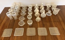 Vintage Mixed Lot Of 185 Pieces Fenton Anchor Hocking French Opalescent Glass picture