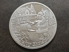 Merry Christmas Santa Claus Letters Mailbox 1 oz Silver Round Coin picture