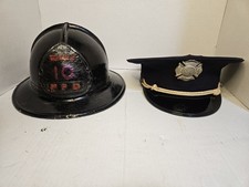 Vintage Fireman's Helmet & Dress Uniform Hat From Pocomoke City F.D. picture