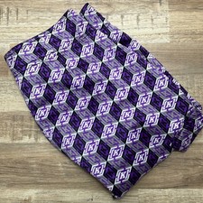 KR3W Skateboarding Board Shorts Purple Geometric Cube Logo Vintage Y2K Mens S picture