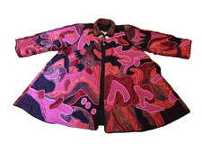 Vtg FABULOUS La Colleccion Judith Roberts Cocoon Kimono Coat Heavy Jacket sz L picture