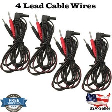 4 TENS Unit Lead Wires FOR INTENSITY 10 TENS 2500 3000 7000 EMS 7500 TWIN STIM picture