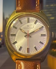 Vintage Hamilton 649 Manual Wind 17J Mens Watch 37mm Swiss Red Seconds Running picture