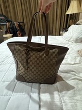 Gucci GG Canvas Bree Medium Tote Bag with Leather Trim picture
