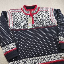 ICEWEAR Icelandic Sweater Men Large Worsted Wool Windstopper Bjorn Fair Isle NEW picture