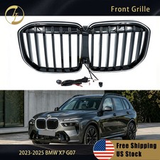 Front Bumper Grille Grill w/LED Single Line Gloss Black For 2023-2026 BMW X7 G07 picture
