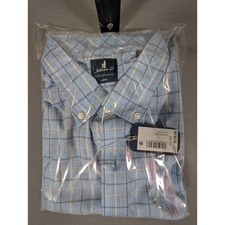 Johnnie-O Performance Shirt Mens Large Malibu Blue Plaid Miramont JMWL101610 NWT picture