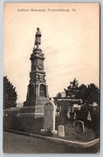 Fredericksburg Pennsylvania Soldiers Monument Civil War Cannon Postcard picture