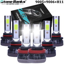 6PCS 9005 9006 H11 Combo LED Headlight Fog Lights Kit High Low Beam Bulbs White picture
