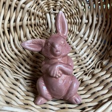 Rosemeade North Dakota Pottery 4.5” Tall Pink Rabbit Bunny Figure Vintage picture