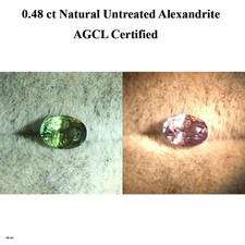0.48 ct Natural Untreated Alexandrite ( Light Change ) | AGCL Certified picture