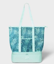 Sun Squad Beach Bag Tote Detachable Cooler Tropical Teal Mint NWT Target picture