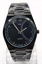 Amazing Movado Quartz Black Dial Stainless Steel Case Men's Wrist Watch picture