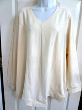 NWOT D & CO. Sz XL, 18/20 Lightweight Sweatshirt Ribbed Insets Activewear picture