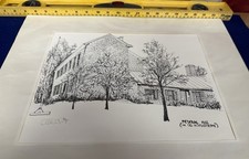 VTG Bill Olendorf  Signed Pen & Ink Sketch Print Federal Hill Old KY Home picture