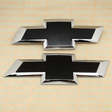 New Chrome Black Front & Tailgate Bowtie Emblem for 2016 - 2018  Silverado 1500 picture