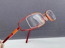 Gold Wood Eyeglasses Frames Woman Red Square Wood Paris Half Rim NP:408€ Paris picture