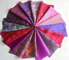 Indian Vintage 25 Pc Of Recycle Silk Sari Remnants/Fabric 8