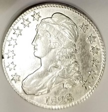 1828 Capped Bust Half Dollar Lovely High Grade Old Collection picture