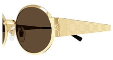 Gucci GG1854S 005 Gold Round Sunglasses Monogram Temple NEW picture