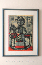 WOW MID CENTURY ANTONI CLAVE LITHOGRAPH 50S ABSTRACT ART VTG MCM PAINTING BOHO picture