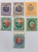 Peru 1881-82 Occupation stamps unused and used Scott N12-N20 picture