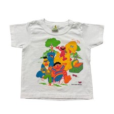 Vintage Sesame Street T-Shirt Tee Big Bird Elmo Picnic USA Kids 2T picture