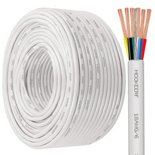 18/6 Shielded Wire 18AWG 6 Conductor 200FT Shielded Plenum Cable White CL3P Jack picture