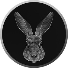 RARE (100pcs) LUNAR RABBIT Calendar V2 Silver Coin 2023 Chad OPTICAL ILLUSION picture