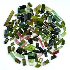 120 Pcs Natural Tourmaline 5-21mm Multi Color Rough Stick Loose Gemstones Lot picture