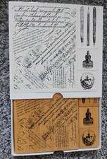 Vintage 2002 Dream Impressions Wood Mounted Rubber Stamp Set 166-0010 picture