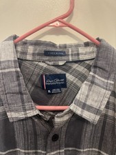 NWT Quicksilver Men's  linen blend plaid short sleeved shirt size XL picture