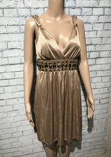 Vintage Speechless, Women M, Shinning Bronze Metallic Stretch, Empire Waist Y2K picture