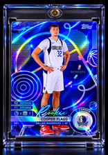 COOPER FLAGG ROOKIE BLUE REFRACTOR RARE Panini 2025-26 MAVERICKS RC Card picture