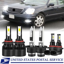 For Lexus LS430 2001-2003 - 6X 6000K LED Headlight Bulbs High Low Beam Combo Kit picture