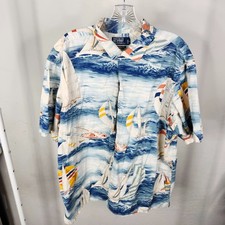 Vintage Polo Ralph Lauren Shirt Mens 2XL Sail Boats Loop Collar Short Sleeve picture
