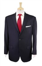 Daniel Cremieux Loro Piana Navy Blue Striped Super 130's Wool Suit 42R picture