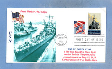 USS ST. LOUIS CL-49 US Navy WW II Light Cruiser Photo Pearl Harbor 1941 FirstDay picture