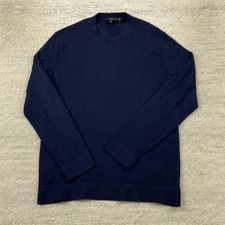 Theory Donners Cashmere Sweater Medium Blue Outdoors Hiker Trekker Trail Men 90s picture