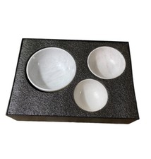 Palmero Favretto Marble Serving Bowls White Set Of 3 in Original Box picture