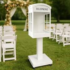 Audio Guest Book Phone Booth Stand with Wheels Telephone Booth for Wedding Party picture