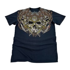 Vintage y2k Xtreme Couture Goth Grunge Skull T-shirt picture