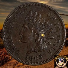 1864-L  Indian Head Penny 1c AU Almost Uncirculated, Pulled From Storage 🔥  picture
