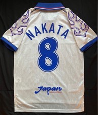 Nakata #8 1998 Japan Large Fit Retro Jersey Soccer Football Retro L White Away picture