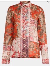Pierre Louis Mascia Floral Print Shirt in Orange Multi Size Large NWOT picture