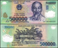 1,000,000 Vietnamese Dong 2 X 500K VND Polymer Notes + 1 Mill Bolivar FREE picture