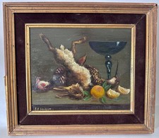 Jean Jacques Henner French Oil Painting Game Dinner Still Life Rabbit Pheasant picture